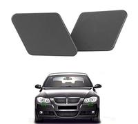 1 Pair Front Bumper Headlight Washer Nozzle Primed Cover Cap For BMW 3 Series E90 2005-2009 with Plastic Material (Matte Black)