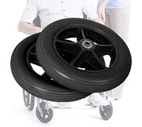 1 Pair Front Wheelchair Wheel Replacement - 6 7 8 Inch, with Screws, Wheelchair Caster Assembly, Solid Tires Front Wheel for Wheelchairs, Walkers, Rollators Schwarz,6in