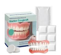 1 Pair Full Den/ture,Multi-functional Shaping Silicone Denture Set,Silicone Dentures Full Mouth,Clip on Veneers Top and Bottom,Easy-Fit Sili/cone Den/tures,False Teeth,Upper/Lower Set,for Daily Use