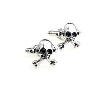 1 Pair Fun Halloween Pirate Skull Cufflinks Glossy Metal Cuff Nail Men French Shirt Cuff Buttons mens accessories-default
