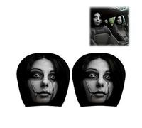 1 Pair Funny Headrest Covers for Cars,Spooky Face Printing Auto Seat Headrest Protector,Auto Interior Decoration for Car Vehicle Truck SUV