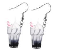 1 Pair Funny Ice Cream Pendant Earrings for Women Unique Dangle Ear Accessories for Parties Travel and Daily Wear Creative Fruit Cup Design Present for