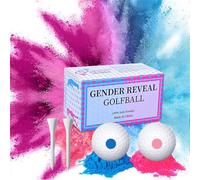1 Pair Gender Reveal Golf Balls Expecting Parents Themed Exploding with Powder Unique Surprise for Party Safe Environmentally Friendly Durable Plastic Shell Fun Supplies Ideas