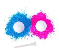 1 Pair Gender Reveal Golf Balls for Expecting Parents Themed Exploding With Powder Decorations Safe Environmentally Friendly Durable Plastic Shell Ideas