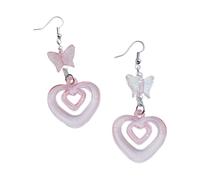 1 Pair Geometric Five-Pointed Star Love Earrings Advanced Anti-sensitive Front and Back Smooth Fashion Simple Ear Hooks