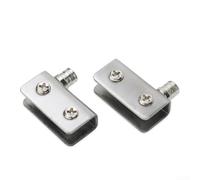 1 Pair Glass Door Hinges No Drilling Stainless Steel Cabinet Hinges for Easy Installation