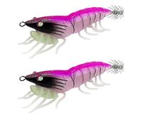 1 Pair Glow Squid Jig and Ring Bead Shrimp Lures Bait Toy Jig Jig Shining Salt Fishing Artificial Bait