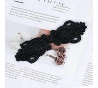 1 Pair Gold Black Chinese Frog Closure Knot Button Fastener for Bags Garments Cheongsam Tang Suit Decoration DIY Sewing Button-C