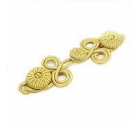 1 Pair Gold Black Chinese Frog Closure Knot Button Fastener for Bags Garments Cheongsam Tang Suit Decoration DIY Sewing Button-A