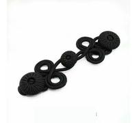 1 Pair Gold Black Chinese Frog Closure Knot Button Fastener for Bags Garments Cheongsam Tang Suit Decoration DIY Sewing Button-B