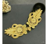 1 Pair Gold Black Chinese Frog Closure Knot Button Fastener for Bags Garments Cheongsam Tang Suit Decoration DIY Sewing Button-E
