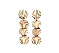1 Pair gold Fold Metal Dangle Earrings for Women Shell Shape Pendants Drop Earrings Cool Stuff s Fashion Ear Jewelry pendientes Convenient and clever