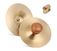 1 Pair Golden Metal Finger Cymbals Hand Percussion Instrument