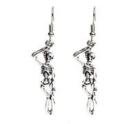 1 Pair Gothic Dangle Earrings Skeleton Earrings Mens Earrings Novelty Earrings Skeleton Dangle Earrings Scary Earrings Halloween Jewelry Spooky Earrings Men Earings Girl Ghost Man