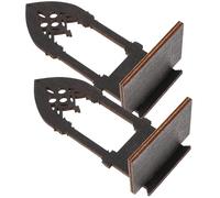 1 Pair Gothic Wooden Candle Holder Arch Decorative Stand | Matte Black Finish, Rustic Medieval Style, for Votive Candles, Flower Vases, Church Decor