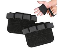 1 Pair Gym Grips - Leather Anti Slip Protectors, Fitness Hand Pads, Durable Palm Guards, Strong Grip Enhancers, Adjustable Wrist Support | Perfect For Weightlifting Deadlifts Pull Ups Kettlebell