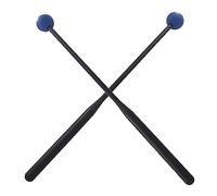 1 Pair Handle Rubber Ball Drumstick Marimba Percussion Musical Instrument Accessory Beginner Training Set Black Mallets