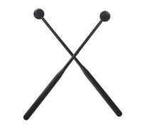 1 Pair Handle Rubber Ball Drumstick Marimba Percussion Musical Instrument Accessory Beginner Training Set Black Mallets