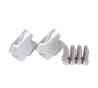 1 Pair Handlebar Riser For CFMOTO 450MT 2024 2025 Motorcycle Accessories Heightening Move Back Clamp Mount Rise Parts Handle Bar Clamp Risers(B Silver)