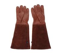 1 Pair Heavy Duty Gardening Rose Pruning Gauntlet Gloves Thorn Proof Long Sleeve Work Welding Garden(Brown,L)