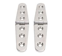 1 Pair Heavy Duty Strap Hinge with Holes 316 Stainless Steel Marine Boat Home Hardware Rust Proof Wear Resistant for Door Gate Shed Barn(3 Holes: 152x30mm/5.98x1.18in)