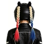 1 Pair Helmet Braids for Ski Helmet Snowboard Helmet Motorcycle Helmet Gradient Helmet Accessories Ponytail Wig with Suction Cup Hair Accessories Removable Helmet Accessories Styling Wig Decoration