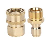 1 Pair High Pressure Washer Adapter Quick Release Plug Brass-Connector Garden Hose Car Water Outlet Fittings Tool Plug Adapter For Wash Machine Water Outlet Set Connect Pipe Connector Release