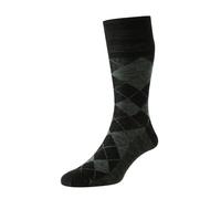 1 Pair HJ Argyle Wool Softop Thermal Socks HJ96 Black/Green 6-11