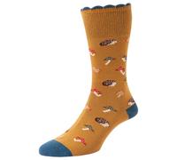 1 Pair HJ Woodland Comfort Top Socks HJ543 Ochre 4-7