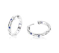 1 Pair hoop Earrings, Bright Star River Earrings, Hoop Earring With Blue Star and Moon Patterns, Hypoallergenic, for Mother's Valentine's Christmas Day Birthday Party Fashion Jewelry