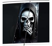 1 Pair Horror Skull Face Peeking Car B-Pillar Decals,Halloween Scary Skeleton Cars Body Sticker,Vinyl Car Center Pillar Stickers Door Window Pillar Posts Trim (Death God)