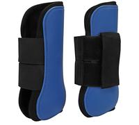 1 Pair Horse Leg Boots PU Shell Neoprene Secure Horse Tendon Boots for Jumping Equestrian Competition (blue front legs M)