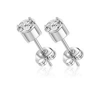 1 Pair Implant Grade Titanium Stud Earrings Set Hypoallergenic Cubic Zirconia 5mm Earrings for Women Girls for Men for Sensitive Ear
