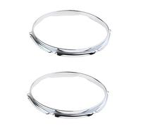 1 Pair Iron Tom Drum Die Cast Hoop Rim Rings Silver for Drum-player Percussion Instrument Accessory(10inch 6 Holes)