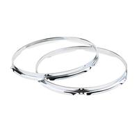 1 Pair Iron Tom Drum Die Cast Hoop Rim Rings Silver for Drum-player Percussion Instrument Accessory(13inch 6 Holes)