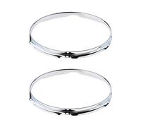 1 Pair Iron Tom Drum Die Cast Hoop Rim Rings Silver for Drum-player Percussion Instrument Accessory(12inch 6 Holes)
