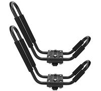1 Pair Kayak Roof Rack Universal J Bars Canoe Roof Boat Surf Ski Rack Kayak Carrier Twin Tube Luggage Rack with Paddle Holder SUV Van Top Mount Carrier