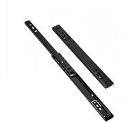 1-Pair Keyboard Rack Slide Rail，Soft Close Drawer Slides，Detachable，Easy to Fit，Replacement for Cabinet Cupboard，for Keyboard Door Drawer，Black(50cm)