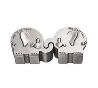 1 Pair Kids First Curl and Tooth Keepsake Box, Engraved Elephant - Shaped Gift for Christening, Newborn Shower, Birthday, Metallic, 2.4 x 1.6 x 1.2 inches