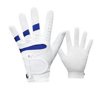 1 Pair Kids Golf Gloves, Junior Breathable Anti-Slip Golfing Sports Gloves with Ventilated Finger Holes for Boys Girls, Adjustable Fit, Left & Right Hand (White Blue, L)