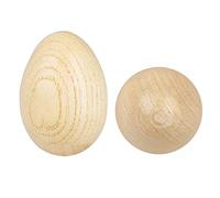1 Pair Kids Wooden Eggs For Hand Painting Dyeing Crafting Easter Decorations Realistic Simulation Graffiti Toys Kids Realistic Simulation Easter Decor
