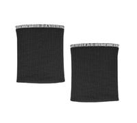 1 Pair Knit Cuff Pair for Replacement Repair,Black Fabric Cuffs,Black Elastic for Sewing, Seamless Cotton Cuff Tubular Ribbing Fabric for Pants, Coats, Sweaters, Shirts Sewing and Repairing Garment