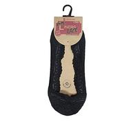 1 Pair Ladies Girls Lace Shoe Liners Footsies Non-Slip Sock Sole Black UK 4-7
