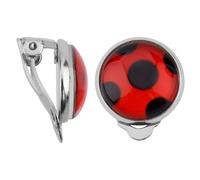 1 Pair Ladybug Earrings, Silver Clip Stud Ladybug Clip On Earrings Metal Red Ladybug Ear Cuff Ladybug Jewellery Charm for Halloween Carnival