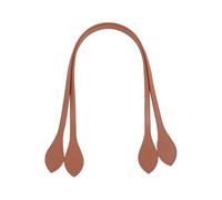 1 pair Leaf-shaped genuine Leather Bag Straps Handles (Brown,60cm)
