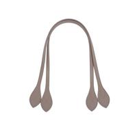 1 pair Leaf-shaped genuine Leather Bag Straps Handles (Light coffee,60cm)