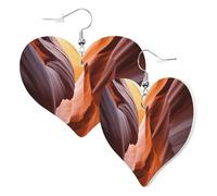 1 Pair Leather Earring for Women Antelope Canyon Print Leather Earring Hooks Suitable for Party Daily Wear
