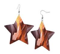 1 Pair Leather Earring for Women Antelope Canyon Print the Earring Hooks Suitable for Party Daily Wear