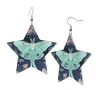 1 Pair Leather Earring for Women Beautiful Moth Print the Earring Hooks Suitable for Party Daily Wear