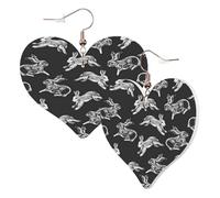 1 Pair Leather Earring for Women Bunny Rabbit Print Leather Earring Hooks Suitable for Party Daily Wear